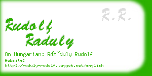 rudolf raduly business card